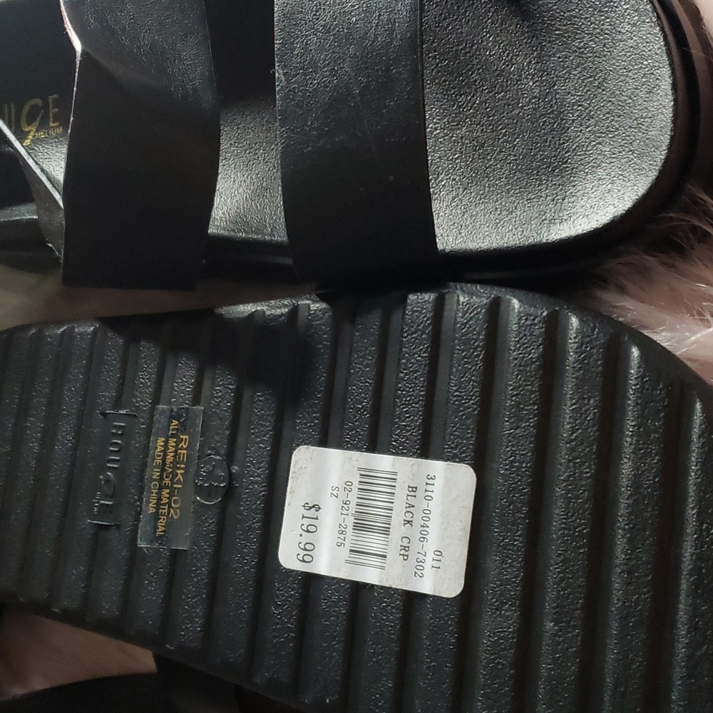 Black Wedge Sandals - Picture 4 of 7